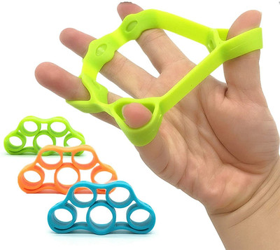 Wrapadore 3Pcs Silicone Hand Resistance Bands Strength Trainer Finger Strengthener Hand Grip/Fitness Grip(Multicolor)