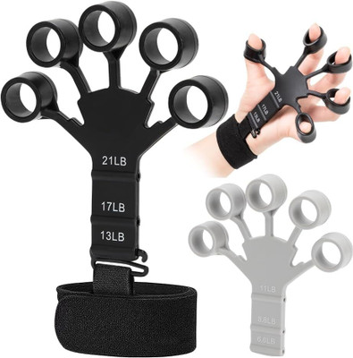Quinergys Adjustable Finger Exerciser and Finger Stretcher Hand Grip/Fitness Grip(Black, Grey)