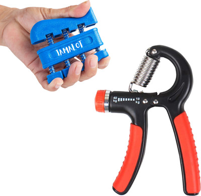 iamalot Adjustable Hand Exerciser and Finger Stretcher - Grip Strengther (Pack of 2) Hand Grip/Fitness Grip(Multicolor)