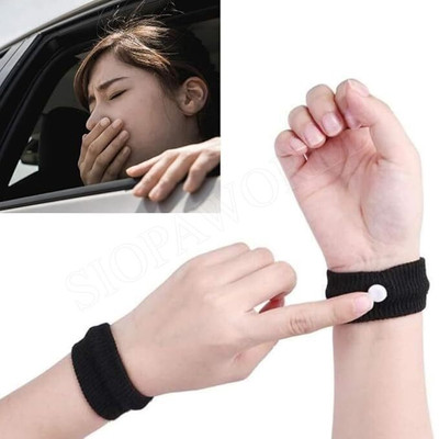 SIOPAWORLD Motion Sickness Band Anti Nausea Relief Acupressure Wristband Travel Adult Kid Hand Grip/Fitness Grip(Black)