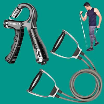 Samayra to toning tube and hand grip combo kit Fitness Accessory Kit Hand Grip/Fitness Grip(Multicolor)