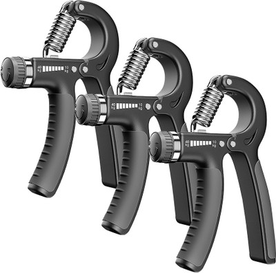 Strauss Adjustable Strengthener | Finger Exerciser | Pack of 3| Hand Grip/Fitness Grip(Black)