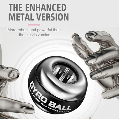 AQUABUCKET Exerciser Gyro Ball Wrist Strengthener and Forearm Exerciser for Stronger Hand Grip/Fitness Grip(Black)