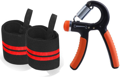 TRUE INDIAN Fitness Hand Grip Exerciser Adjustable Gripper and Wrist Support Band for unisex Hand Grip/Fitness Grip(Orange)