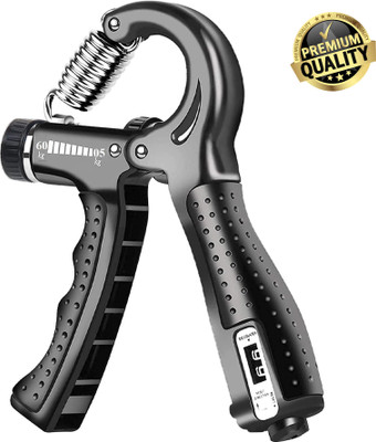 HealthHike Hand Gripper with Counter & Adjustable Spring | Gym Hand Grip Strengthener 60 Kg Hand Grip/Fitness Grip(Black, Grey)