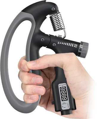 Manogyam Professional Training Adjustable Electronic Muscle Training 10-100KG Hand Grip/Fitness Grip(Black)