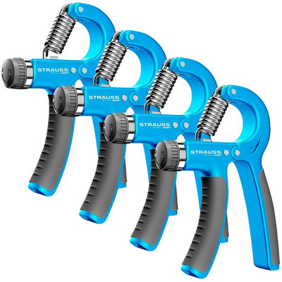 Strauss Sports Adjustable Hand Grip| Hand Gripper for Home & Gym Workouts (Black/Blue) Hand Grip/Fitness Grip(Blue, Black)