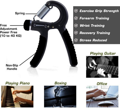 LIONFIT Fitness Hand Gripper 5-60kg Hand & Finger Strengthener Hand Grip/Fitness Grip(Grey)
