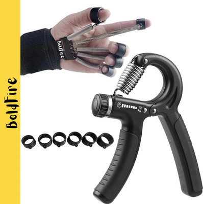 MegaValue Premium Metal Finger Gripper Strength Trainer Forearm Exerciser Hand (Pack of 2) Hand Grip/Fitness Grip(Black)