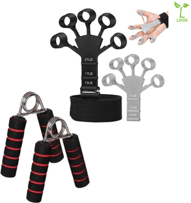 LIVOX Finger Exerciser & V Hand Grip Combo – Ultimate Hand Strength Kit Hand Grip/Fitness Grip