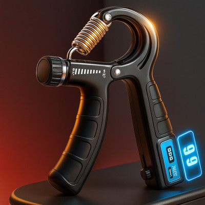 Leosportz Counting Fitness 5-60 kg Grip Strengthener Exerciser Hand Grip/Fitness Grip(Black)