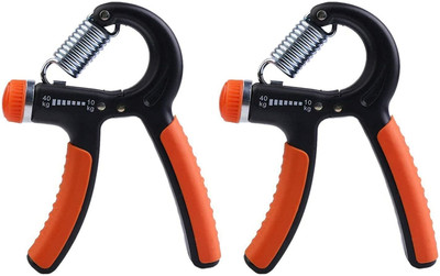 Rassie Adjustable Hand Grip for Men&Women for Gym Hand Exercise Equipment (Pack of 2) Hand Grip/Fitness Grip(Orange, Black)