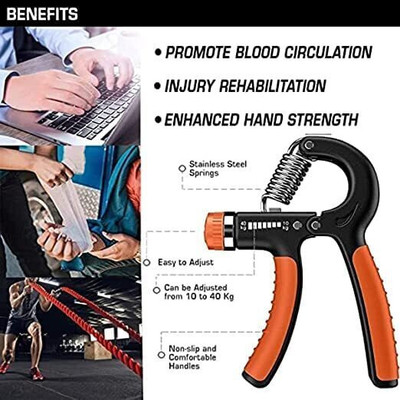 LIONFIT Resistance Hand Grip 5-60kg for Muscle Strengthening Hand Grip/Fitness Grip(Orange)