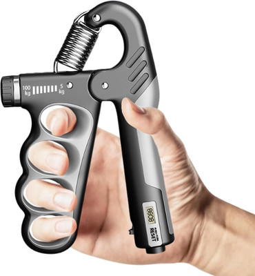 fitnessmix Fitness Grip Strength Trainer 5kg-100kg | Non-Slip Hand Grip Strengthener Hand Grip/Fitness Grip(Grey)