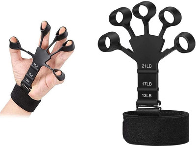 ShopiMoz Finger Gripper Strengthener for Climbing, Guitar, Forearm, Exerciser For Hand Grip/Fitness Grip(Black)