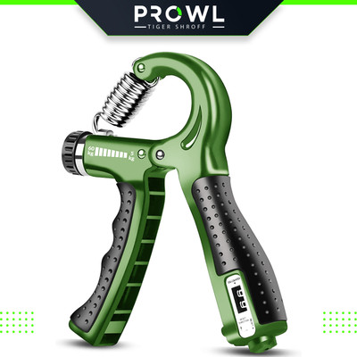 PROWL Counter Adjustable Spring Hand Exerciser | Finger Exerciser| Strengthener Hand Grip/Fitness Grip(Grey)