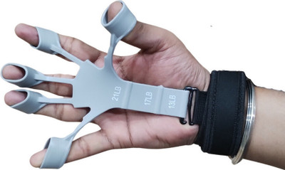 Shopeleven Finger Strengthener Grip Exerciser – Adjustable Trainer for Hand & Arm Muscles Hand Grip/Fitness Grip(Grey)