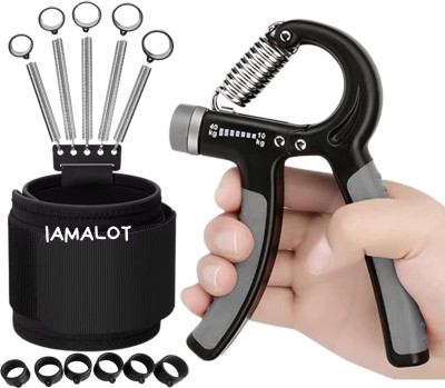 iamalot Boldfire Hand Grip Strengthener, 40 kg, with Resistance Springs and Foam Grip Hand Grip/Fitness Grip(Black)