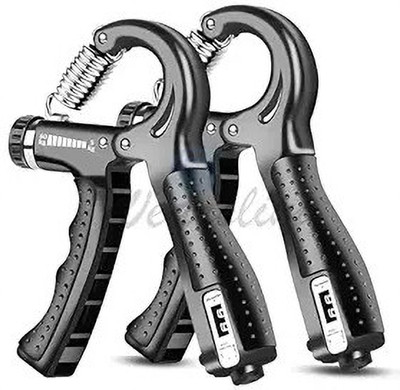 gripers Adjustable Hand Grip Strengthener 60 Kg with Counter Pack of 2 Hand Grip/Fitness Grip(Black)