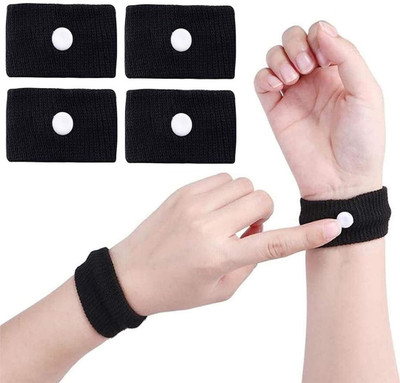 avnish Motion Sickness Band Anti Nausea Wristband Vomiting Band For Adult Kids- 2 Pair Hand Grip/Fitness Grip(Black)