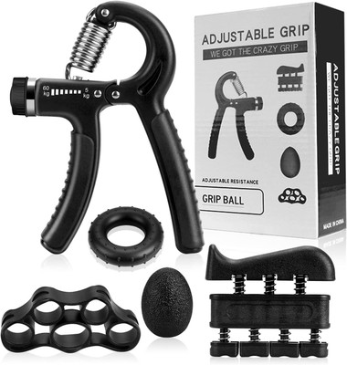 BLAPOXE Adjustable Hand Grip Strengthener Forearm Trainer Kit 5 Pack, Adjustable Hand Grip/Fitness Grip(Black)