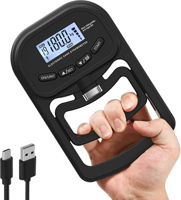 ADONYX Rechargeable Hand Dynamometer, Digital Grip Strength Tester with LCD Display, Hand Grip/Fitness Grip(Black)