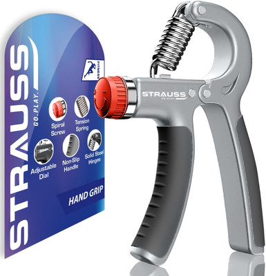 Strauss Adjustable Strengthener | Finger Exerciser| Hand Grip/Fitness Grip(Grey)