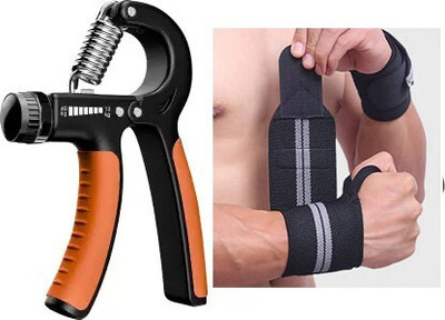 HOUSE OF COMMON combo Hand Grip with Wrist Band Gym Fitness Kit &men,women Hand Grip(Black, org) Hand Grip/Fitness Grip(Multicolor)