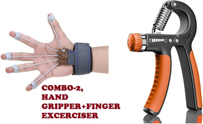 Leosportz (COMBO-2)Adjustable Hand Grip with Hand Strengthener Finger Gripper Band Hand Grip/Fitness Grip(Multicolor)