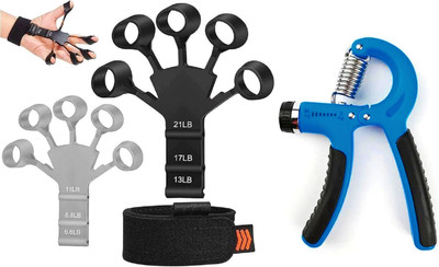 BeeBuddies Hand & Finger Grip Combo - Ergonomic Strength Trainer Hand Grip/Fitness Grip(Multicolor)