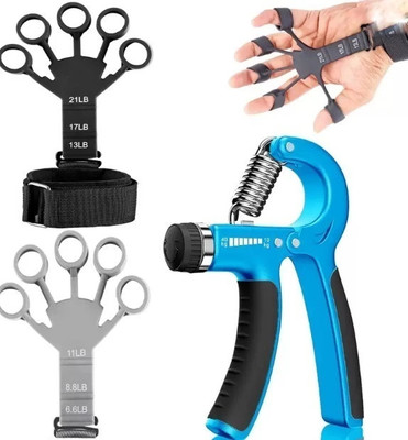 Handgrip Finger Exerciser Equipment With Adjustable Hand Gripper (2 Pack) Hand Grip/Fitness Grip(Multicolor)