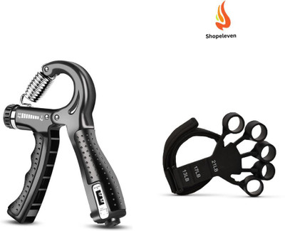 GJSHOP Adjustable Counter Hand Grip Strengthener, Finger Pain Relief Home Gym Exerciser Hand Grip/Fitness Grip(Black)
