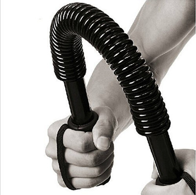 SUVIKSHA Power Twister Spring Forearm Bar For Chest Arm Multi-training Bar (20KG) Triceps Bar(Black)