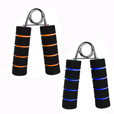 TRUE INDIAN Sports Soft Foam Handle Hand Exerciser Gripper| Wrist Forearm | Finger Strength Hand Grip/Fitness Grip(Blue, Orange)