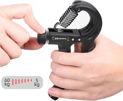NK HOL Adjustable 5kg to 60kg Hand Gripper Hand Grip/Fitness Grip(Black, Grey)