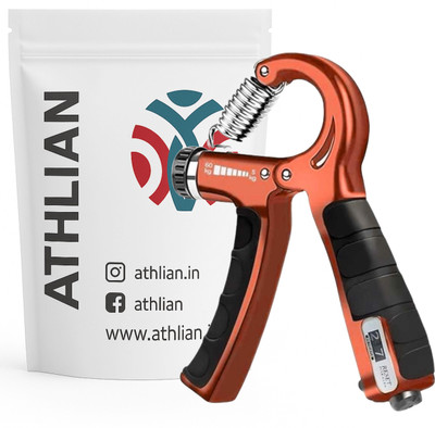 Athlian Adjustable Hand Gripper with Counter, 5-60kg Hand Strengthener for Men & Women Hand Grip/Fitness Grip(Red)