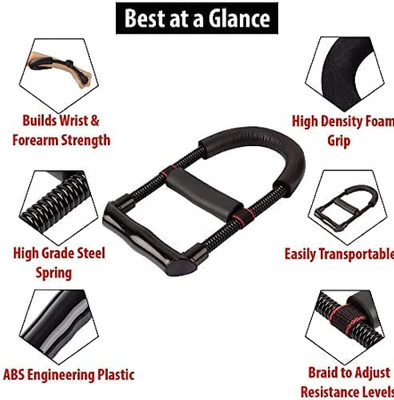 utkrist Wrist exerciser fitness grip Hand Grip/Fitness Grip(Black)