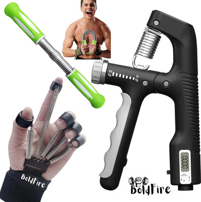 BoldFire ComboOf Counter Adjustable Resistance Grip 11-220Ibs With POWER Twister(PACKOF3) Hand Grip/Fitness Grip(Multicolor)