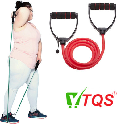 TQS Fitness Rope Rubber Bands for Fitness Exercise Resistance Tube Hand Grip/Fitness Grip(Black, Red)