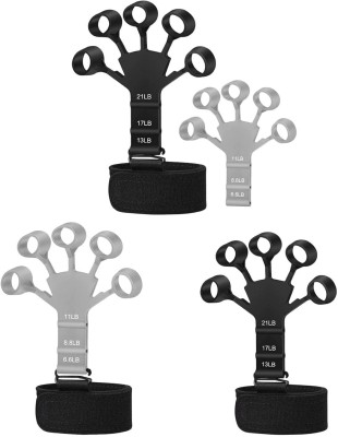 Quinergys Finger Grip Strengthener - Adjustable Finger Exerciser and Finger Stretcher-1Set Hand Grip/Fitness Grip(Black, Grey)