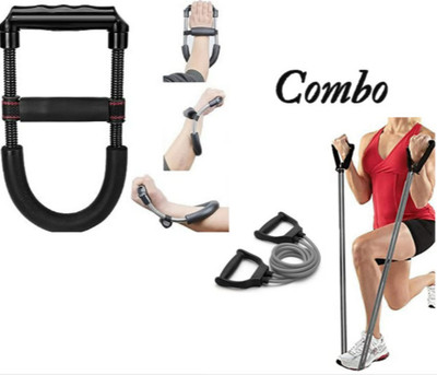 BOLDHIGH COMBO Wrist Exerciser Strengthener + toning tube Forearm Exerciser Hand Grip/Fitness Grip(Black)