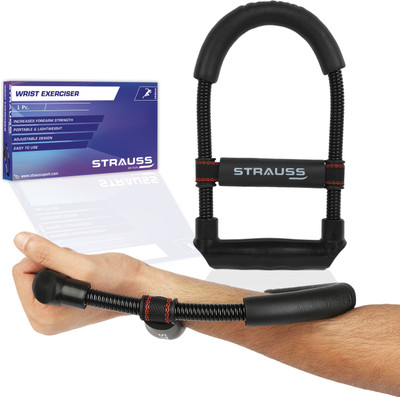 Strauss Adjustable Forearm Strengthener Wrist Exerciser Hand Grip/Fitness Grip(Black)
