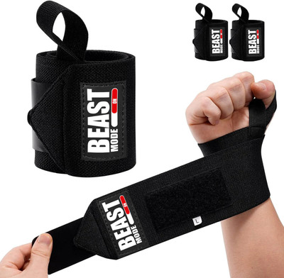 STEIGEN FITNESS WRIST WRAPS SUPPORT Hand Grip/Fitness Grip(Black)