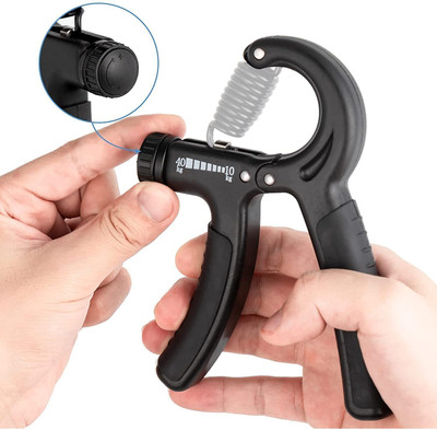 Manogyam Adjustable Hand Grip Strengthener & Hand Gripper(10kg to 40kg) Hand Grip/Fitness Grip(Black)