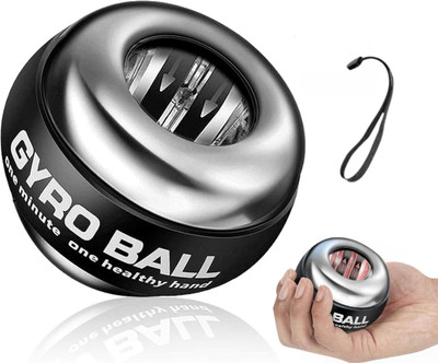CARTSPACE Wrist Power Gyro Ball Forearm Strengthener with Colorful LED Lights Hand Grip/Fitness Grip(Silver, Black)