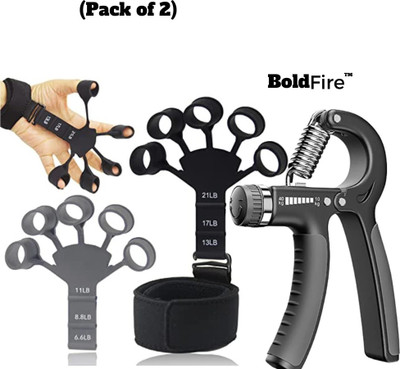 MegaValue 2Pcs Grip Strength Trainer,Finger Exerciser Strength With Hand Grip(Pack of 2) Hand Grip/Fitness Grip(Multicolor)