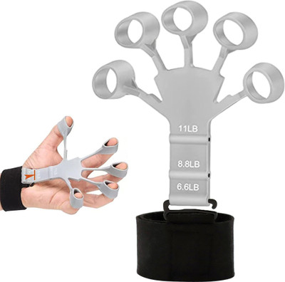 HASTHIP Finger Gripper Finger Exerciser Silicone Grip Strength Trainer Hand Grip/Fitness Grip(Black)