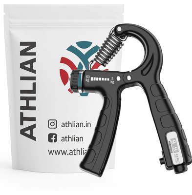 Athlian Adjustable Hand Gripper with Counter, 5-60kg Hand Strengthener for Men & Women Hand Grip/Fitness Grip(Black)