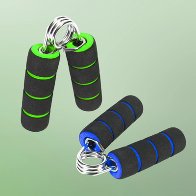 TRUE INDIAN CLassic Sports Soft Foam Handle spring Hand Grips Exerciser Gripper Hand Grip/Fitness Grip(Green, Blue)
