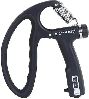Shopeleven D-SHAPE Professional Adjustable Hand Gripper With 10KG to 100KG Resistance Range Hand Grip/Fitness Grip(Black)